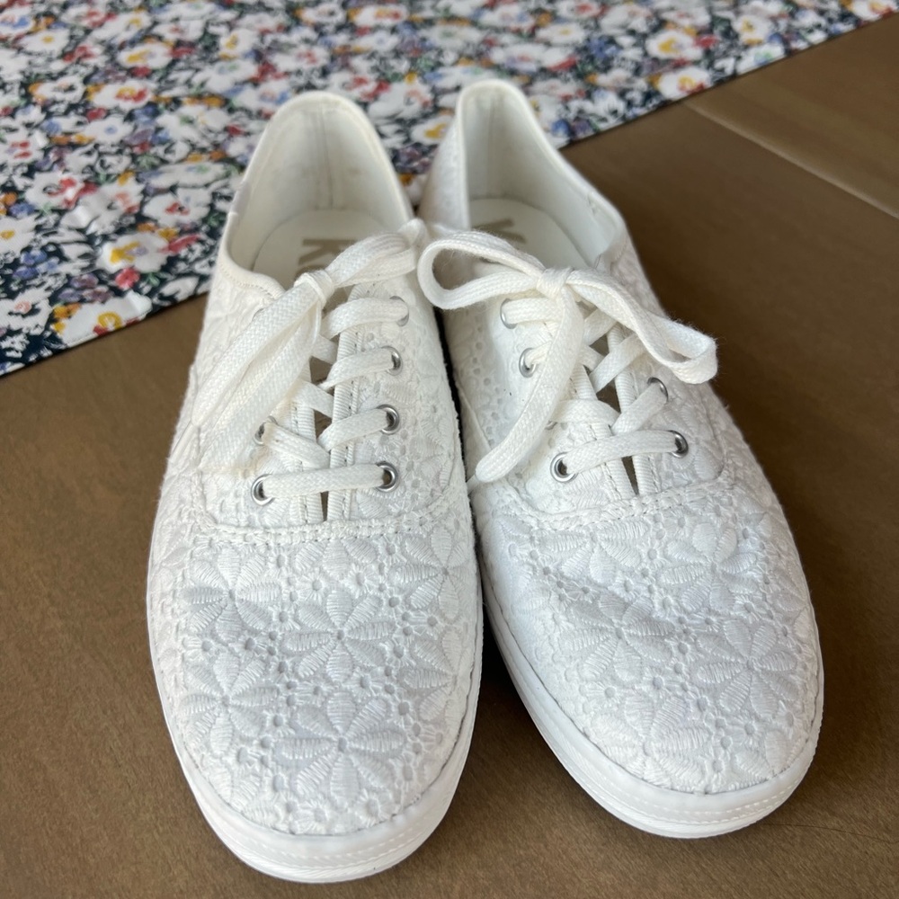 Keds Women's White Floral Lace Sneakers